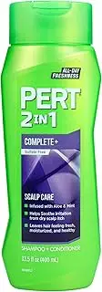 PERT 2 in 1 Complete Plus Scalp Care Shampoo and Conditioner - Itchy Scalp Treatment - Sulfate Free Shampoo and Conditioner for Healthy Hair - 13.5 oz
