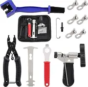 Tanstic 12Pcs Bike Chain Repair Tool Kit, Including Bike Link Pliers, Bicycle Chain Missing Links, Chain Breaker Splitter Tool, Bicycle Crank Extractor Chain Brush with Storage Bag