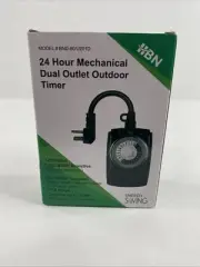 Outlet Timer, 24 Hour Mechanical Outdoor Timer for Lights, Plug in Timer Wate...