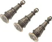 [HAWILLOSCH] 3pcs Desktop Decoration Vintage Decor Key Ring Accessories Antique Tower Charm Retro Key Pendant Hanging Ornament Retro Decoration Necklace Pendant Necklace Accessories Copper