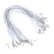 50 Pcs 12.7" Elastic Barbed Cord 6mm Loop Stretch Flat String with Barb, White