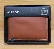ALFANI Leather Passcase ~ Billfold Brown Wallet 0091-2007/01 ~ NEW
