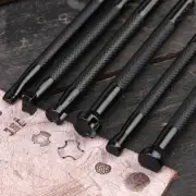 Set of 6 Leather Stamping Printing Tools Saddle Making Stamp Punch Carving Kits