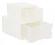 ODEDA STACKABLE DRAWERS Set Of 2Pcs, White Frame & Transparent Drawer