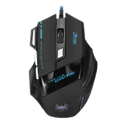 Wired LED Gaming Mouse 7 Buttons 7200DPI USB Nylon Braided Cable RGB Color Changing Mechanical Mouse