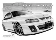 HSV VZ CLUBSPORT R8 II HERON WHITE A2 FRAMED PRINT (V094C)