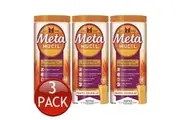 3 x METAMUCIL FIBRE SUPPLEMENT ORANGE GRANULAR PSYLLIUM POWDER 48 DOSES 528g