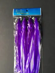 20 NEW Soft Trolling Big Game Lure Bait Skirt 6" Purple/White
