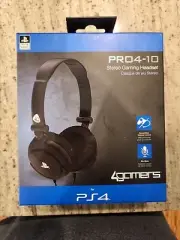 STEREO Gaming Headset 4GAMERS PRO 4-10 Black PS4 NEW