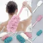 Practical Body Scrub Bath Back Brush Shower Mesh Bath Ball with Long Handle