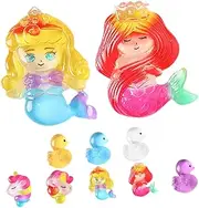 Yardwe 20pcs Mermaid Duck Miniatures for Fairy Garden Decor Cute Tiny Ducks Resin Cabochons for Party Favors DIY Micro Landscape Accessories Whimsical Home Ornament