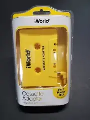 NEW iWorld Cassette Adapter ipod iphone Mp3 Compatible 2015 Plug And Play yellow