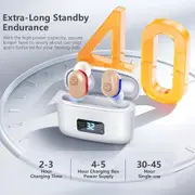 Danoz Health - Wireless Mini Noise-cancelling Hearing Aid for Seniors, HD Digital Display, With Large-capacity Battery Charging Box