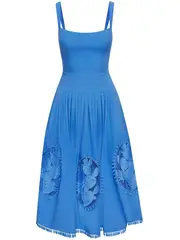 [Oscar de la Renta] Sleeveless Scoop Neck Cactus Dress