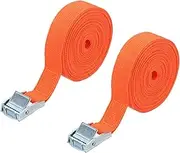 uxcell 1" x 18 ft Lashing Strap with Buckles, 2 Pcs Cam Buckle Tie Down Straps Adjustable Heavy Duty Secure Cinch Straps Up to 551 lbs for Cargo Kayak Bicycles, Orange