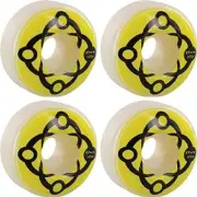 Satori Movement Big Link White/Yellow Skateboard Wheels - 53mm 101a (Set of 4)