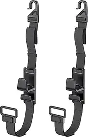 AIMALL 2pcs Car Seat Back Hooks with Adjustable Straps, Double Hooks for Umbrella, Handbag, Grocery Bags, and Trunk Organisation, Universal Fit, Holds Up to 6kg