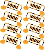 Vaguelly 8pcs Traffic Sign Barricade Driveway Traffic Scene for Mini Barrier Scene Roadblocks Model Mini Roadblocks Simulation Road Sign Miniature Barricade Resin Orange