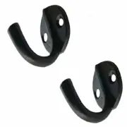 2 Hook Wrought Iron Black RSF Coat 1 1/2" X 1 3/4" | Renovator's Supply