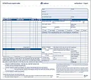 Adams Auto Repair Order Forms, 8.5 x 7.44 Inch, 3-Part, Carbonless, 50-Pack, White and Canary (GT3870)
