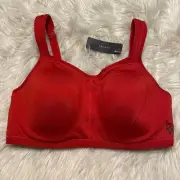 Natori 34C Sports Bra Red Yogi Convertible Underwire Back Closure 731050 NEW $72