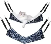 Sosoport Cat Bed Hammock Set of 2 Reversible Cat Hammocks for Indoor Cats Large Size Adjustable Length Sturdy Comfortable Pet Swing