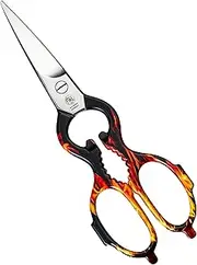 NTS Solingen Forged Kitchen Scissors Made of Stainless Steel, BBQ Edition, Made in Germany, High-Quality Household Scissors Suitable for Right and Left-Handed Users, Sharp Scissors for the Kitchen