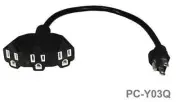 12-Inches 3-Outlet AC Power OutletSaver Splitter Adaptor Cable, PC-Y03Q