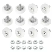 Pack of 12 Drawer Rollers Nylon Cabinet 25mm Pulley Replacement Wheels with Nuts