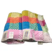 NEW Sandy Cape 2 Pack Aust Cotton Velour Checkered Beach Towels 1m x 1.8m