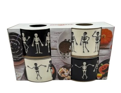 The Bakeshop Ramekins by Master Class Skeletons Set of 4 Halloween 4”x2”