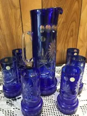 Cobalt Pitcher /Decanter Set Romania