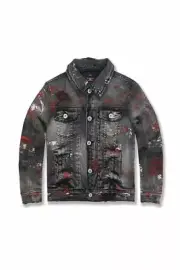 NEW JORDAN CRAIG KIDS AVALANCHE DENIM TRUCKER JACKET (BRED) SIZE 16 BRAND NEW!