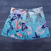 JAMIE SADOCK SPF 50 Pocket Golf Skirt Skort Womens Size 14 Cadiz Blue Floral