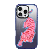 iPhone 16 Pro Impact Case MagSafe Compatible tiger pink with blue