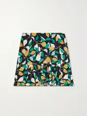 [La DoubleJ] La DoubleJ - Drifter Ruffled Printed Stretch-crepe Mini Skirt - Black - small small Black