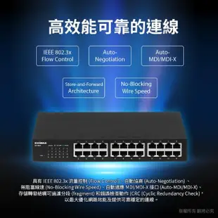 【EDIMAX 訊舟】GS-1024 24埠Gigabit網路交換器