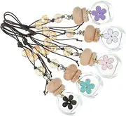 Beavorty 5pcs Daisy Car Perfume Bottle Pendants Refillable Aroma Diffuser Bottles for Car Decorative