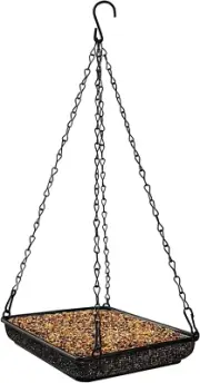 Hanging Bird Feeder Tray Metal Mesh Platform Seed Feeder with Durable Chains ...