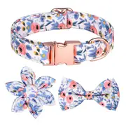 3 Pack Adjustable Dog Harness And Leash Set With Matching Collar-Blue