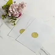 60 Pack Vellum Jackets for 5x7 Invitations, Pre-Folded Vellum Paper Jackets with 60 Sealing Stickers, Translucent Thickened Pre-Folded Gift Wrap Liners for Wedding Baby Party Birthday Invitations