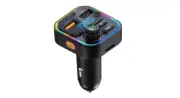 Car Bluetooth 5.3 FM Transmitter, Dual USB QC3.0/1A, PD Type C 20W, Ambient Ligh