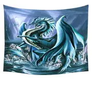 Riptide Ocean Cliffs Dragon Tapestry
