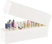 Anfigo Nail Drill Bits Holder, 30 Holes Dustproof Efile Bit Organizer Case Container for Acrylic Nail Drill Bits Nail Efile Bits Manicure Tools (Not Included Nail Drill Bits)