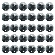 30 Pack K9 Crystal Octagon Beads 2 Holes 14mm Chandelier Prisms Light Black