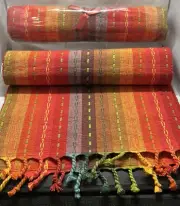 Cotton Craft Salsa Stripe Knotted Red Table Runner Set of 2 14"x72"