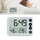 Mini Digital Clock with Temperature Display and AM/PM Time White Color