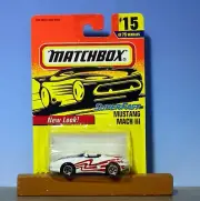 MATCHBOX #15 - NEW LOOK SUPERFAST - MUSTANG MACH III - MINT ON CARD 1996