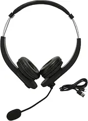 Wireless Telephone Headset with Mic Binaural 2.4G Bluetooth 5.0 Headset with USB Transmitter for Business Office