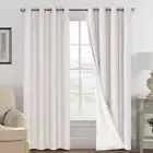 100% Blackout Curtains for Bedroom/Living Textured Linen Look Thermal Insulated